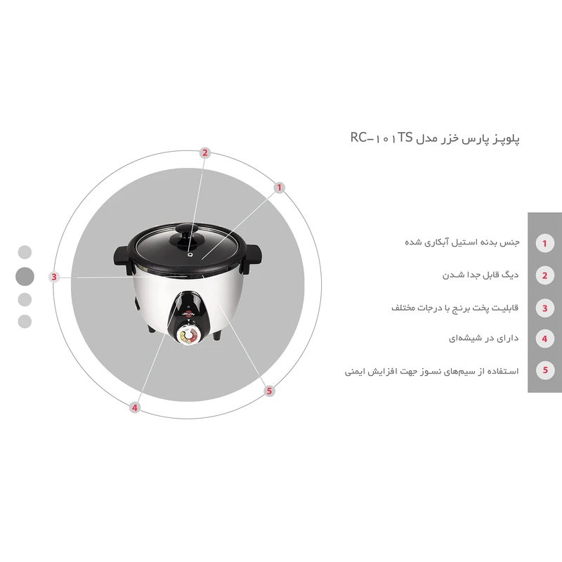پلوپز پارس خزر مدل RC-101TS